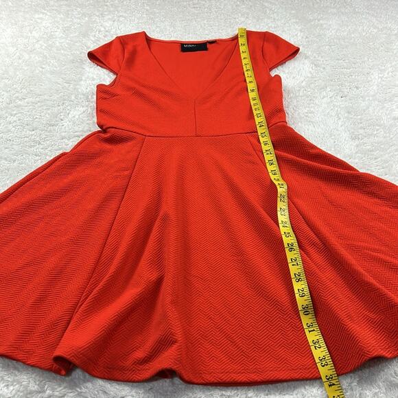 Minkpink red orange fit and flare skater dress, size med - Picture 4 of 7
